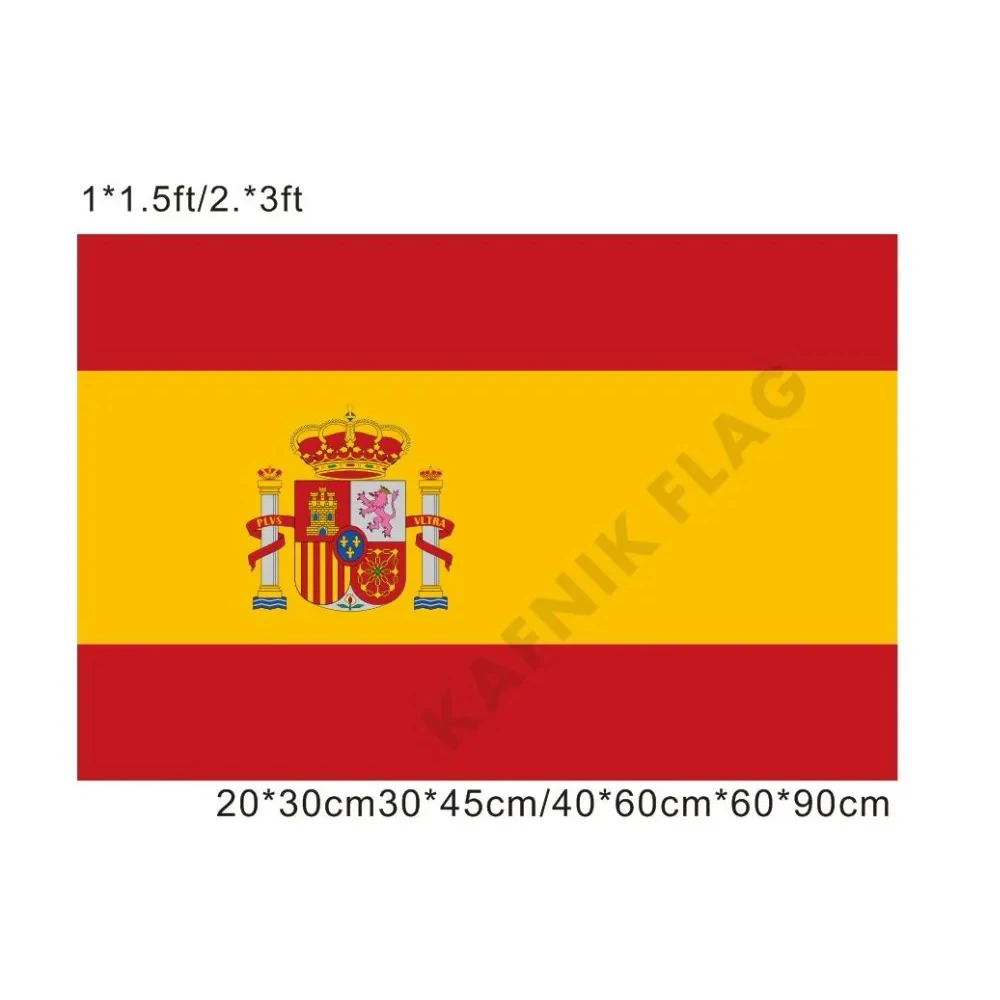 KAFNIK, 20*30/30*45/40*60/60*90cm Kleine Flaggen Spanien-Flaggen und Banner für Länder Weltweite Veranstaltungs-Dekorationsflaggen – Detail 1