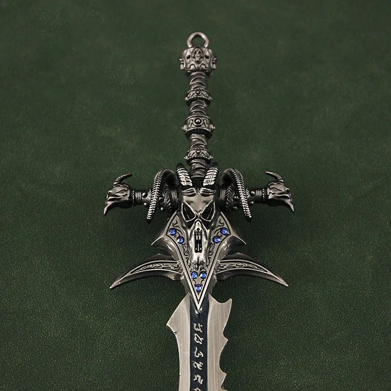 Arme World of Warcraft avec incrustation de diamants, Frostmourne The Lich King, couteau en alliage périphérique, épée de samouraï Katana, jouets de jeu, 22cm