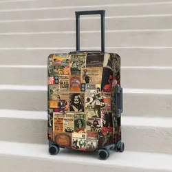 Rock N' Roll Stories Collage Suitcase Cover Music Fun Business Protection Luggage Case Flight Travel Luggage Cover Dust Proof