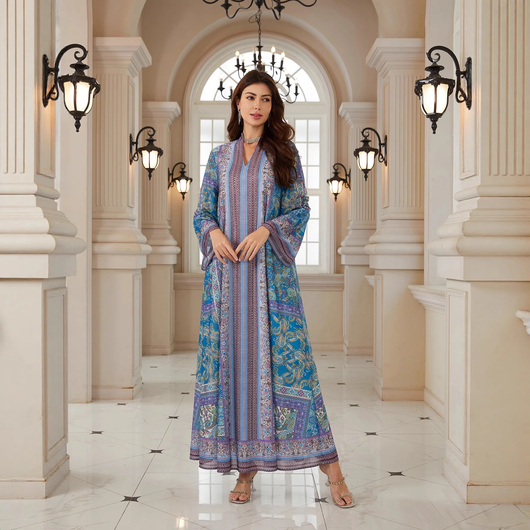 

Muslim Dress Abaya Women Jalabiya Party Dresses Dubai Kaftan Diamonds Ramadan Eid Abayas Arab Vestidos Print Long Robe 2026