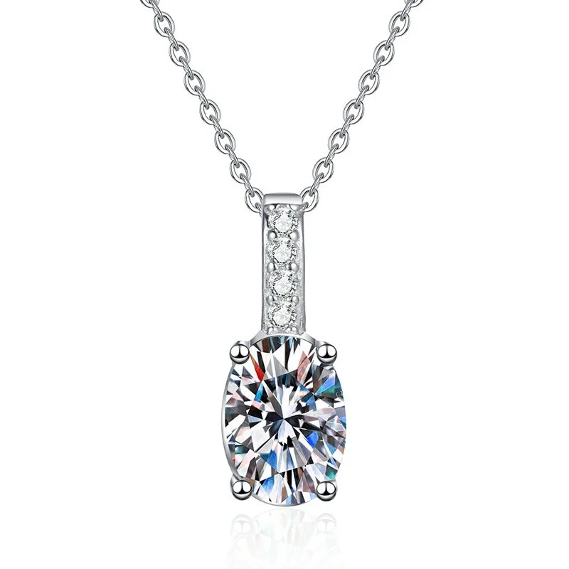 

ZFSILVER модное модное классическое серебро s925 с муассанитом и драгоценным камнем, овальное ожерелье для подвесок, женские аксессуары, ювелирные изделия, подарки XL493