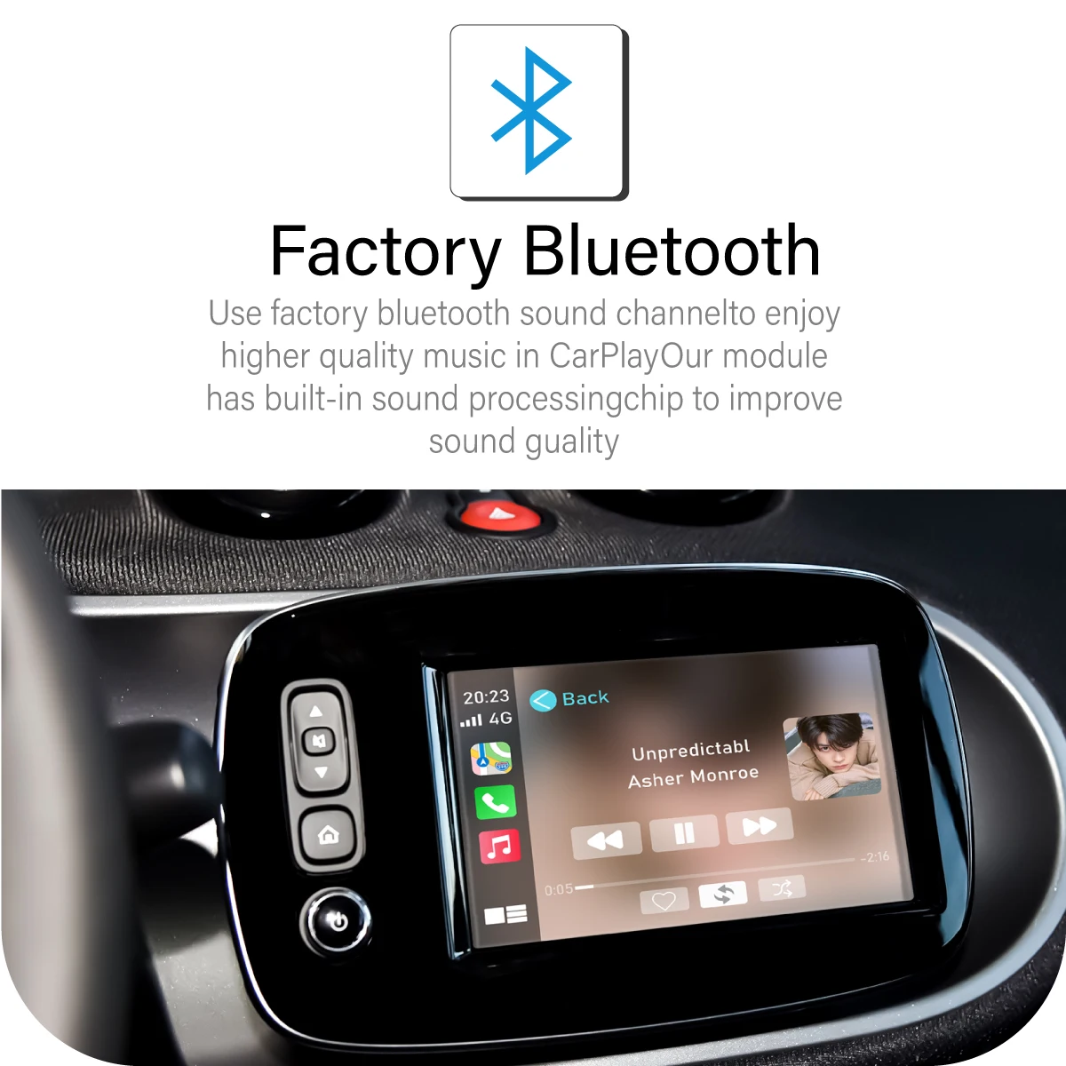 Wireless CarPlay Android Auto Retrofit Kit For Smart Fortwo Forfour 2016-2019 Mirror Link AirPlay