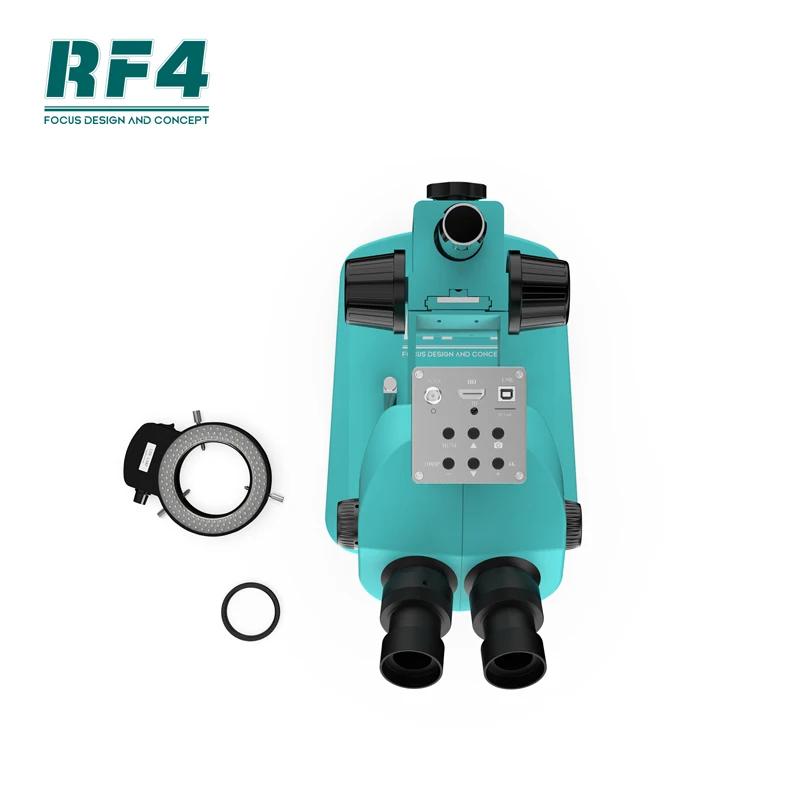Zoom continu de la caméra 7-50X des microscopes 4KC1 industriels trinoculaires stéréo RF7050TV-4KC1 de RF4 pour la réparation électronique de soudure de carte PCB