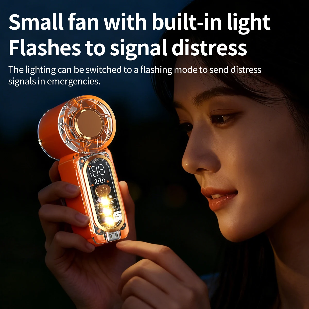 Presh Colorway Mini Compact Air Blower Pocket Ultra-Light Small Cooling Fan with LED Light 22000rpm Brushless Motor for Summer