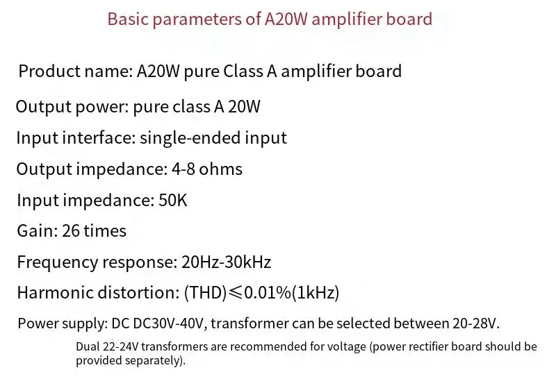 A20w reine Klasse eine Verstärker platine, Klasse ein Hochtemperatur-Hifi, anson usd versiegelter Röhren könig