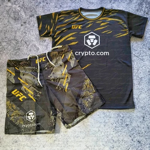 Imagen 2 del producto Charles Oliveira-Conjunto de camiseta y pantalones cortos de boxeo para hombre, edición UFC roja, transpirable, lucha libre, correr, Jersey absorbente de sudor