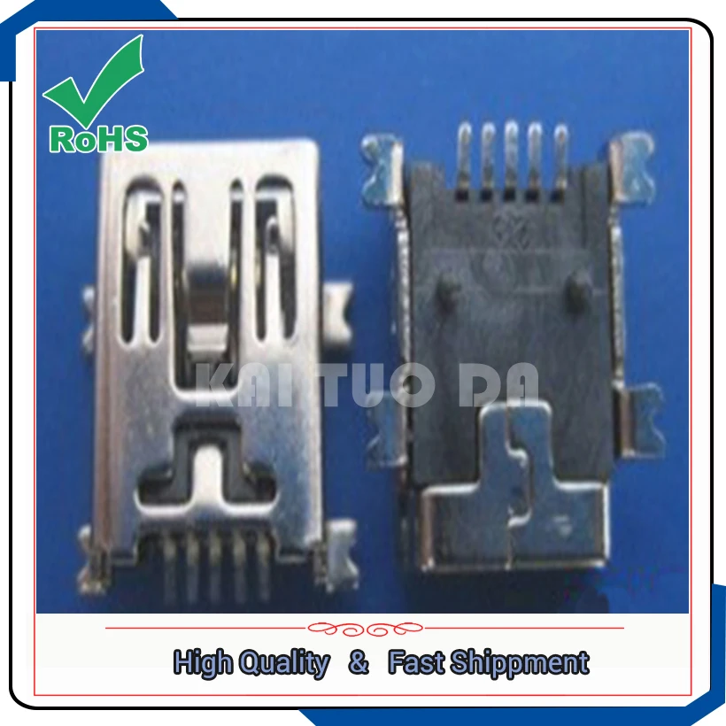 شحن مجاني 100 قطعة × 5 دبوس أنثى صغير B USB مصلحة الارصاد الجوية موصل المقبس