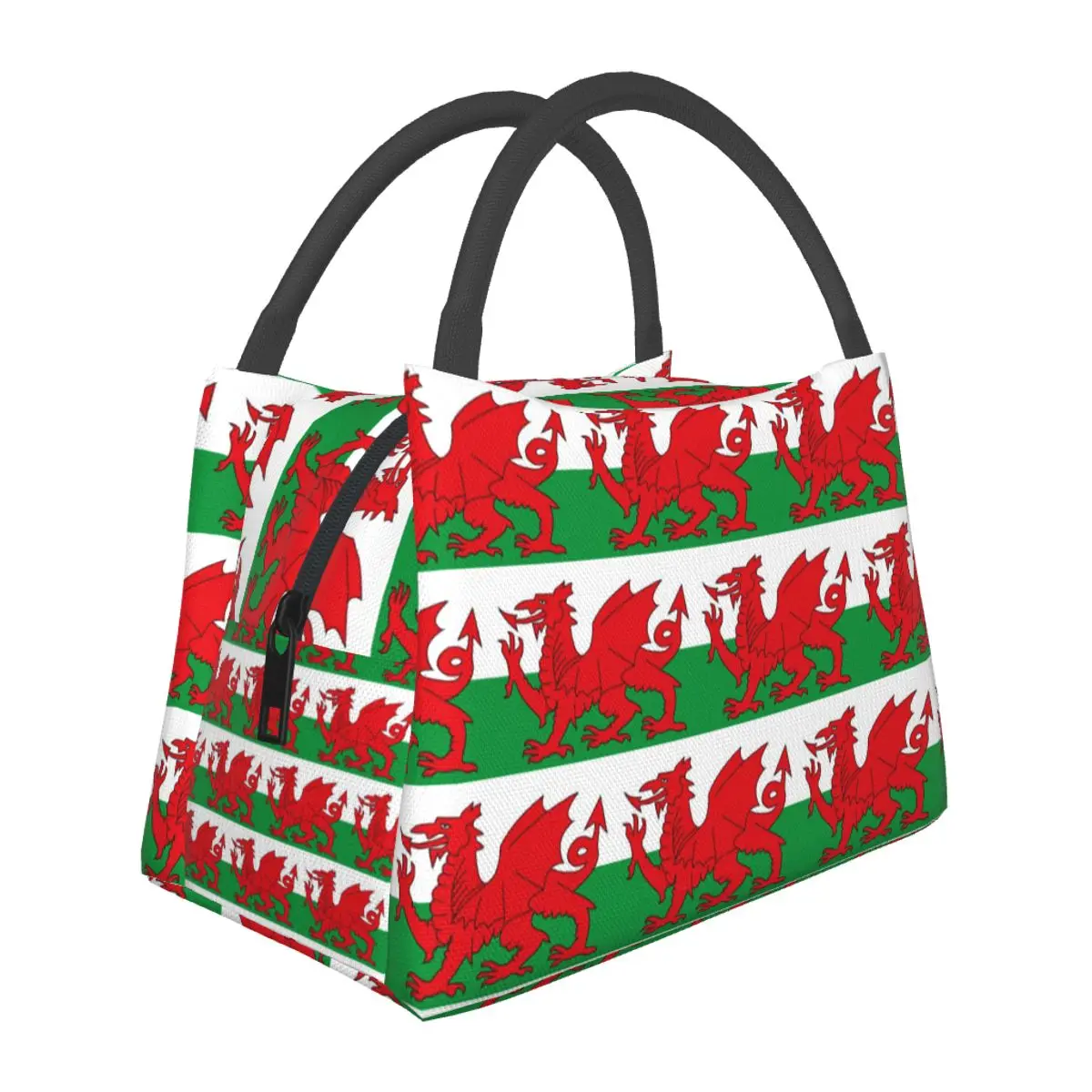 Flag Of Wales Welsh Dragon Insulated Lunch Bag for School Picnic Storage Food Boxes Container Cooler Thermal Lunch Box Tote