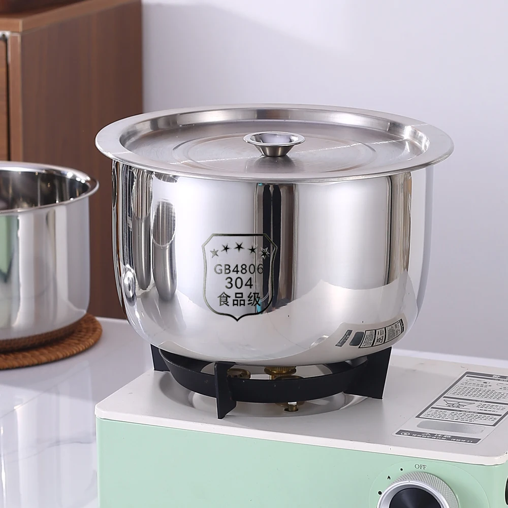Premium 304 Stainless Steel Stock Pot – Food-Grade Stew & Noodle Pot, Compatible with Induction Cookers, Ideal for Hot Pot, Soup
