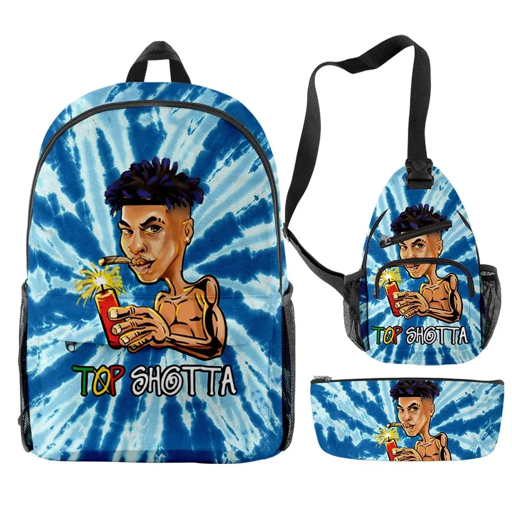 CHOPPA Merch Rapper Hip Hop Bag, Travel School Bag, Crossbody Bag, Pencil Bag Suit para Crianças e Adultos, 3pcs por conjunto