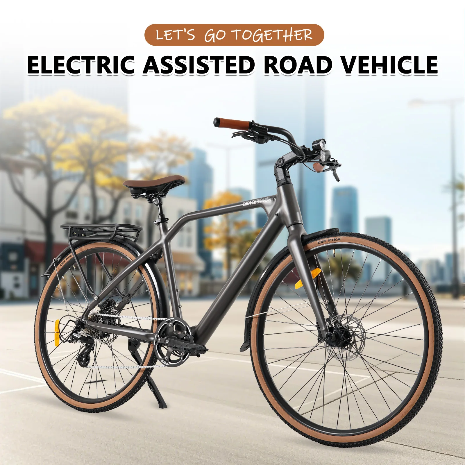 

CMACEHWEEL F700 Adult Electric Bike, 250W Electrical Road Bicycle, 36V 20Ah E-bike, 27.5" Ebike 700*38CC, 80KM Range, Torque Sen