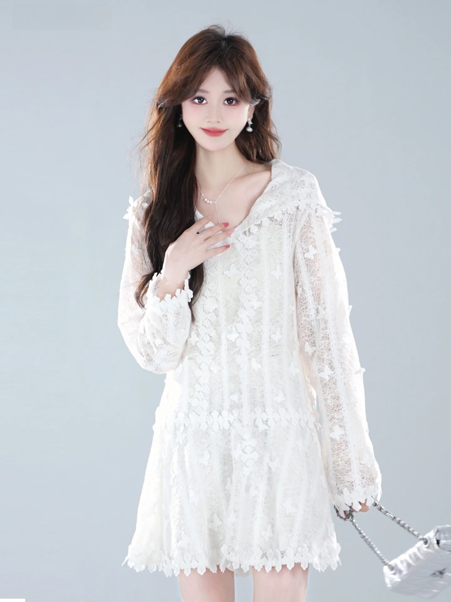 

Annelily【qingyin】angeqi Casual Elegant Three-piece Set Women's Fashion Leisure Design Sense Short Sleeve Patchwork Dress