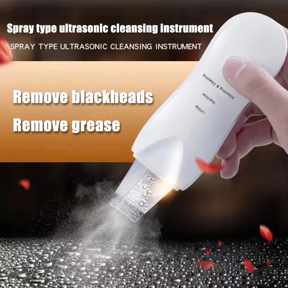 Ultrasone Gezichtshuid Scrubber Plastic Mee-Eter Verwijderaar Ion Diepe Gezichtsreiniging Peeling Shovel Reiniger Schoonheidsapparaten