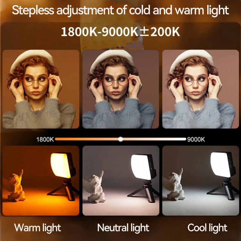 ﻿   Mini luz de preenchimento de sapata RGB LED lâmpada de atmosfera portátil para fotografia ao vivo câmera móvel com luzes de bolso ajustáveis