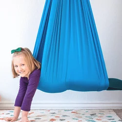 Kinder behandlung elastisch gewickelt stabile Sitz schaukel Hängematte Autismus Stuhl Kinder Baumwolle Therapie Schaukel Drops hipping