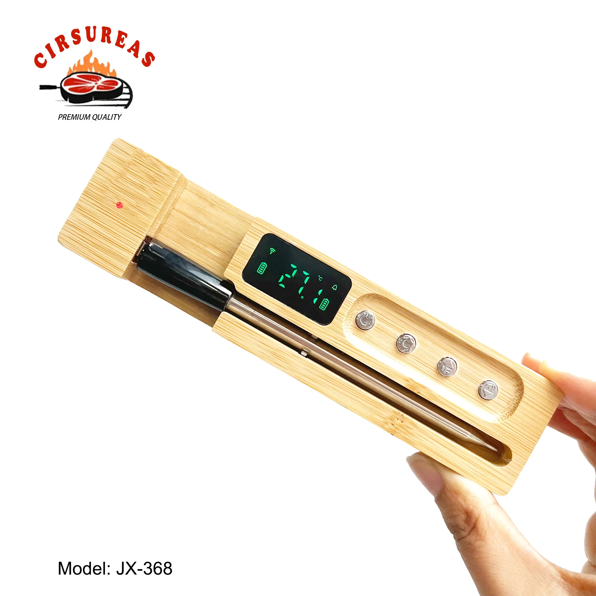 

Smart Wireless Bluetooth Meat Thermometer | Digital Display for Instant Temperature Reading | Perfect for BBQ, Steak, and Grilli