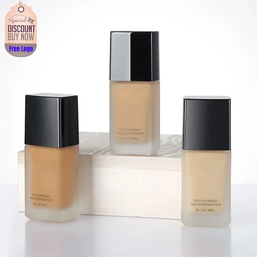 Private Label 18colors Matte Liquid Foundation Full Coverage Long Lasting Easy To Apply Smooth Oil Control Face Beauty Makeup