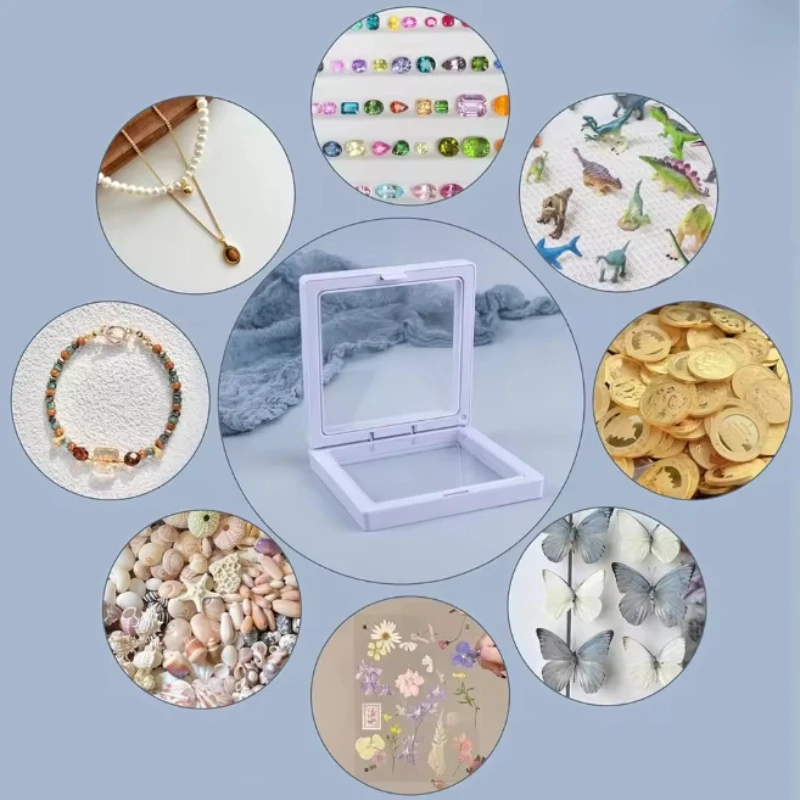 10Pcs Plastic Suspended Film Display Box  Jewelry Packaging Box Suitable for Storing Jewelry Necklaces Rings and Collectibles
