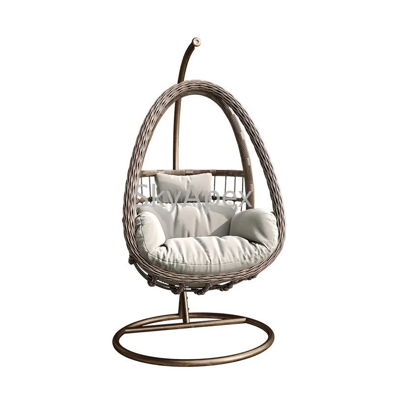Household Indoor Outdoor Rattan Hanging Basket Chair Courtyard Balcony Bird's Nest Double Swing Lazy Hammock For Relaxation Naps