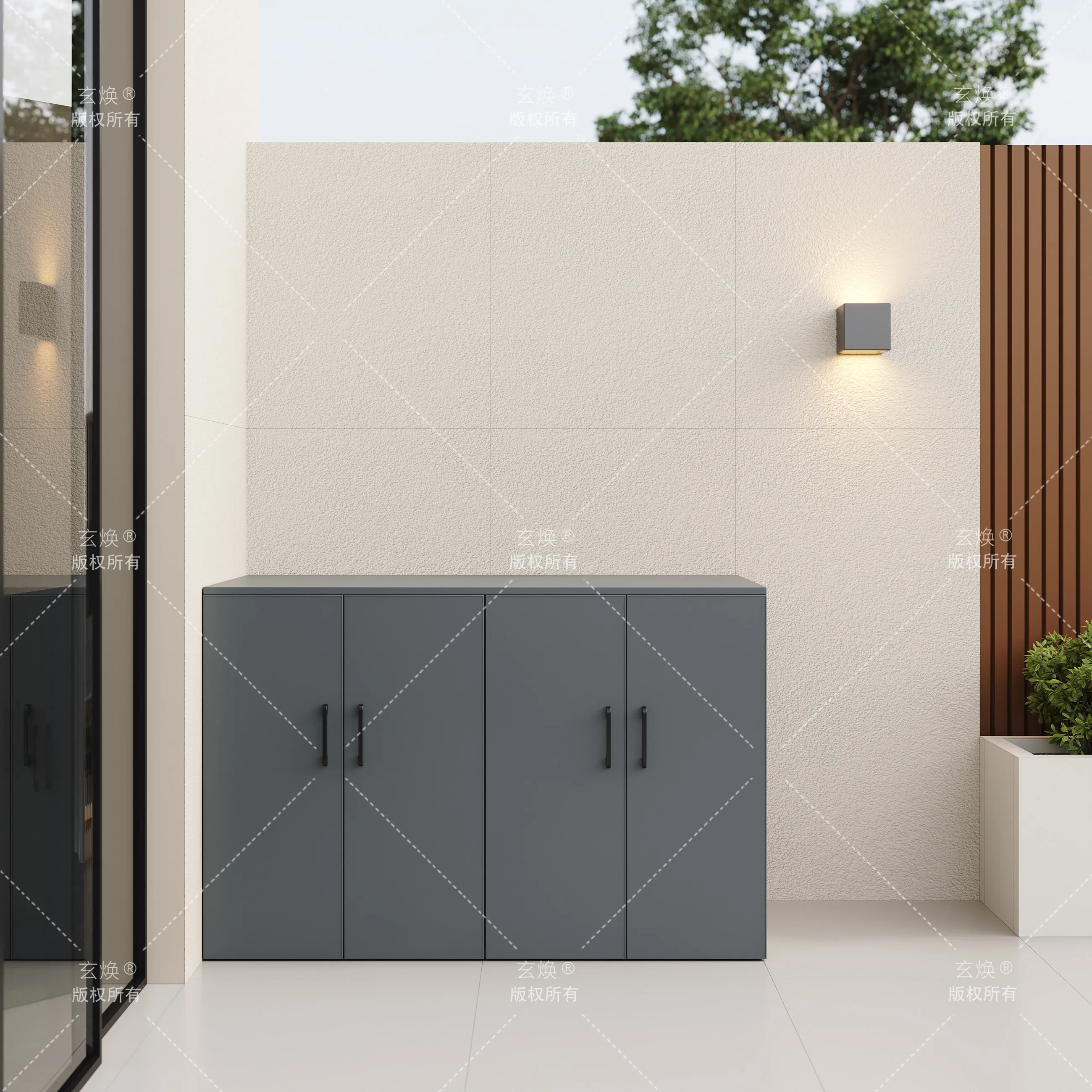 YJQ outdoor waterproof washing machine cabinet double side by side with door courtyard terrace washing and drying cabinet
