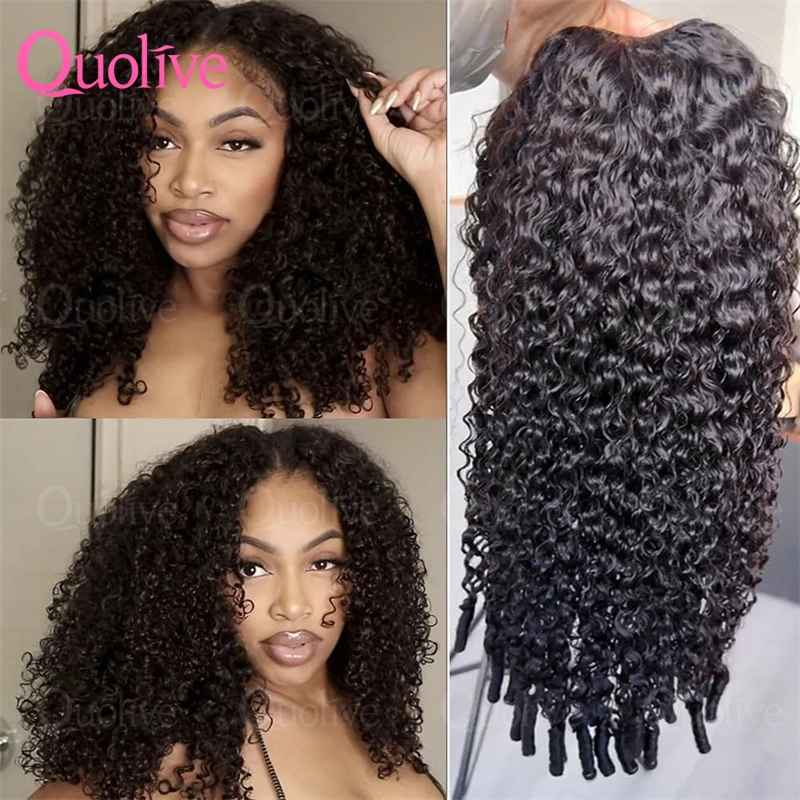 

Burmese Curly Human Hair Wigs For Women 250% Density Glueless Kinky Culry V Part Wig Human Hair Wigs On Sale v part wig 30 inch