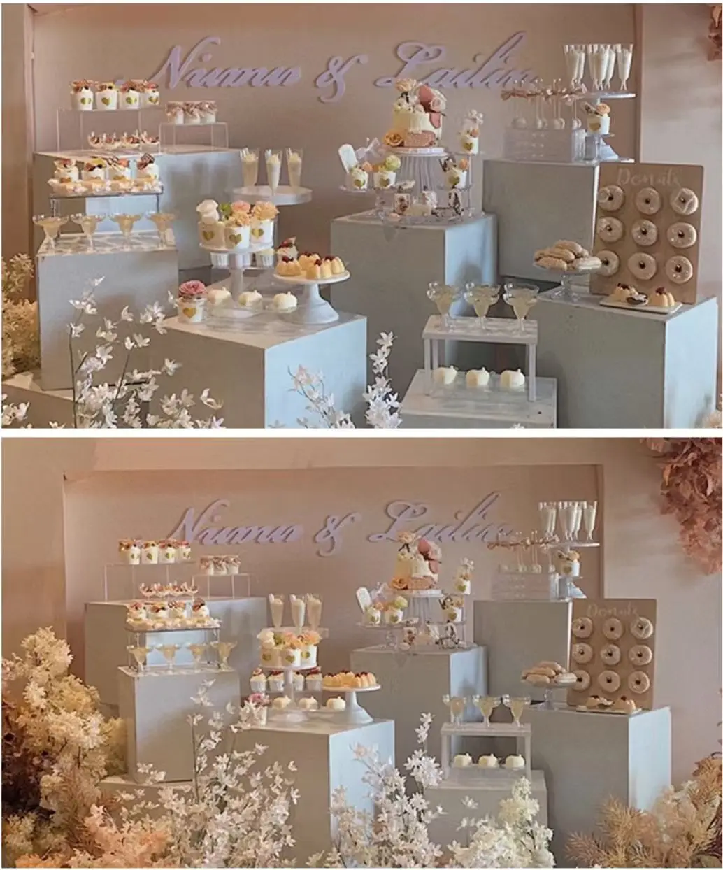 

11 шт., держатель для украшения шведского стола, конфетного бара, стойка для десертного стола, кексы, торта, еды, цветы, стеллаж для выставки товаров, подставка для перерыва чая, хлеба, фруктов