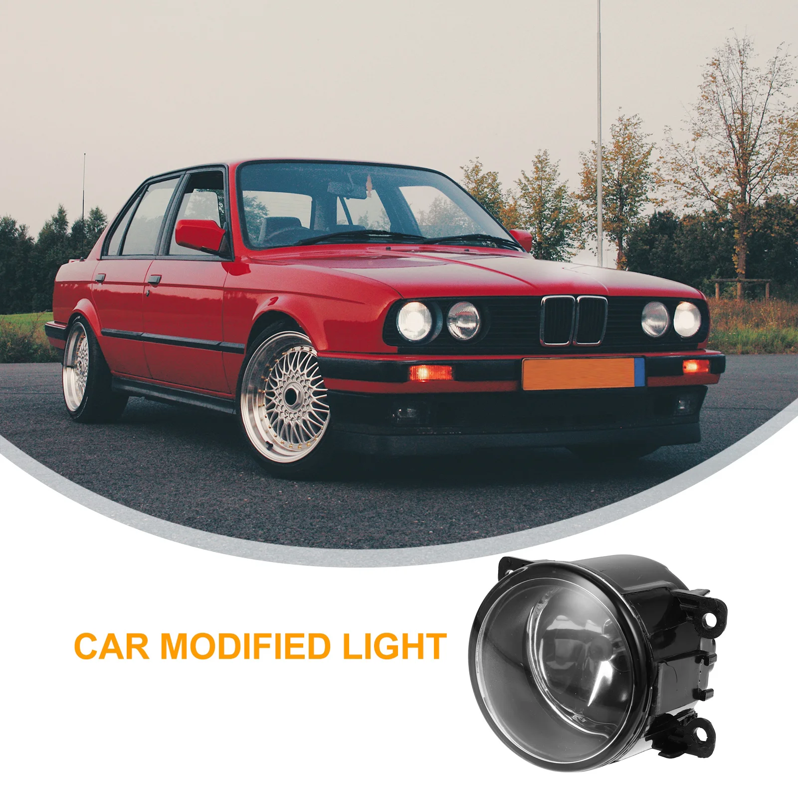 

2Pcs Front Fog Lamp Car Modified Lights Anti-Rust Waterproof Shockproof Night Driving Projection Lamp for Car Outdoor Use Safety