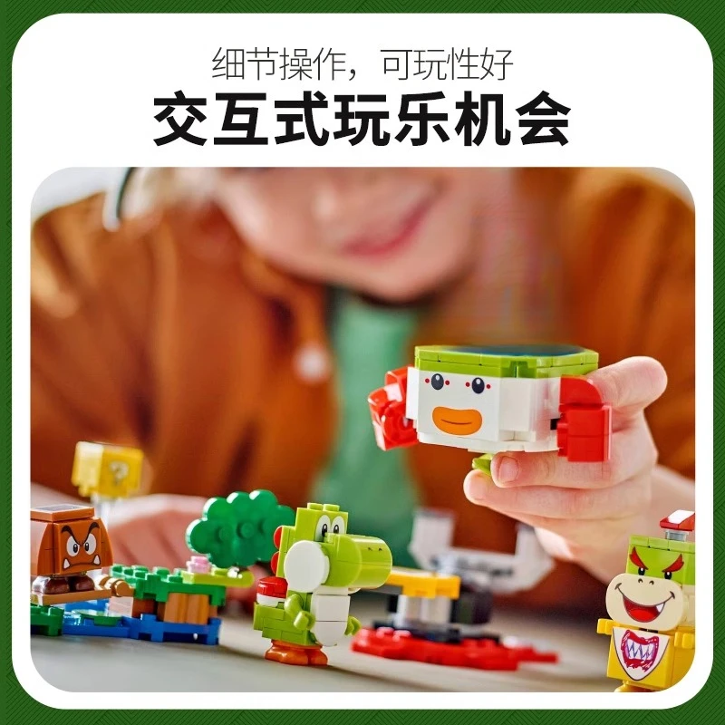 Set MOC Kompatibel Seri Super Bros. Blok Bangunan 71439 Petualangan dengan Mainan Marioed Luigi Interaktif untuk Hadiah Anak-Anak