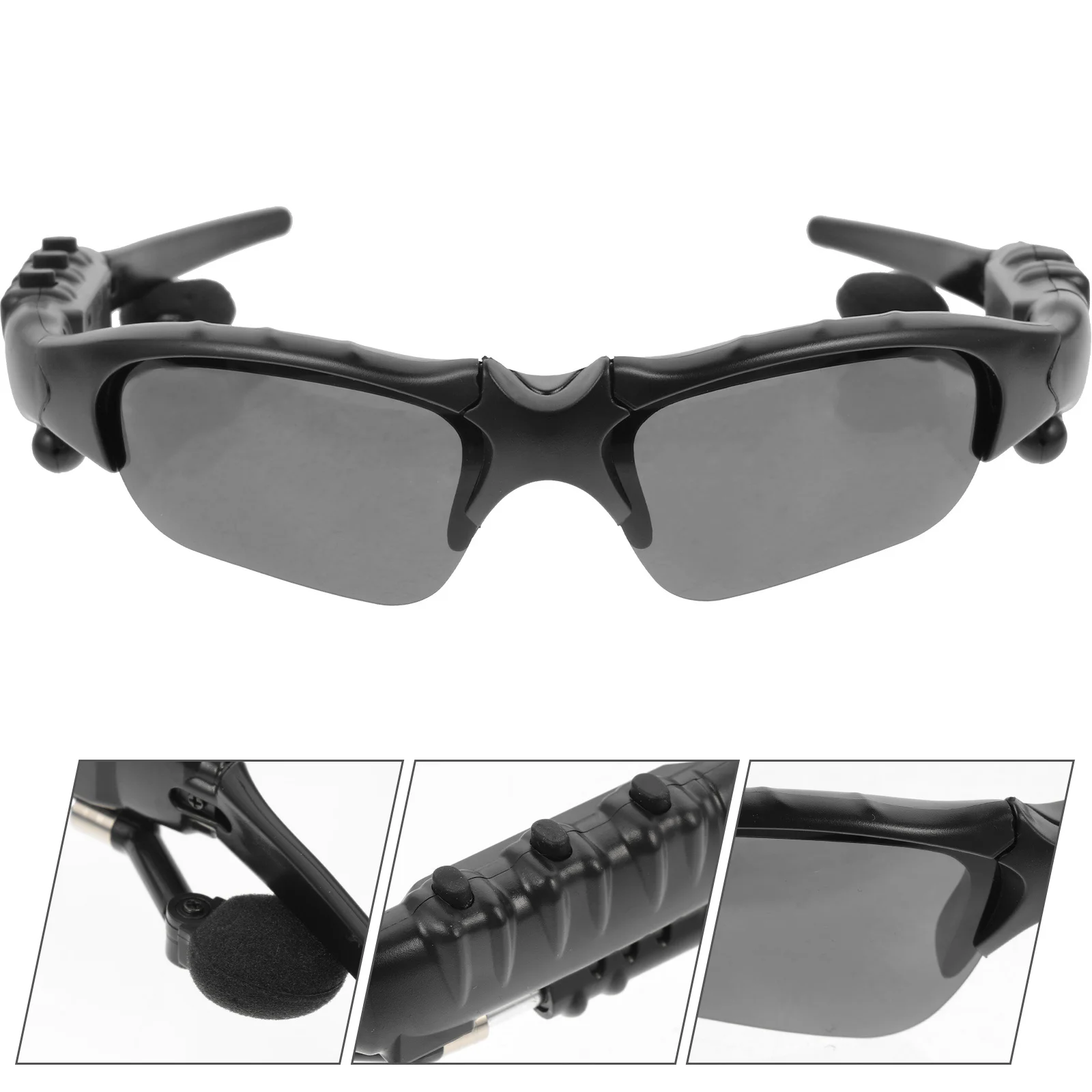 Outdoor Sports Wireless Cycling Sunglasses Black Multi-Function Driving Eyewear Real Time Recording Easy Control for Journalists
