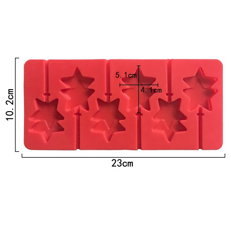 Silicone chocolate lollipop mold, handmade DIY baking tool, double five-pointed star, no stick