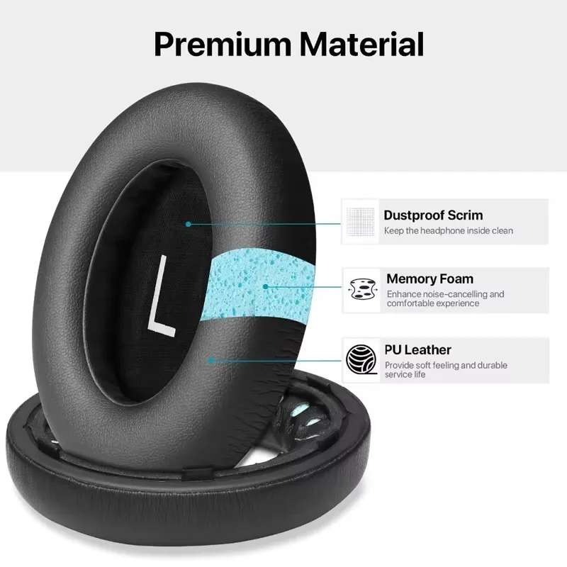Ear Pads for Bose 700 Noise Cancelling Headphones (NC700) - Softer PU Leather, Added Thickness, Extra Durable Ear Cushions