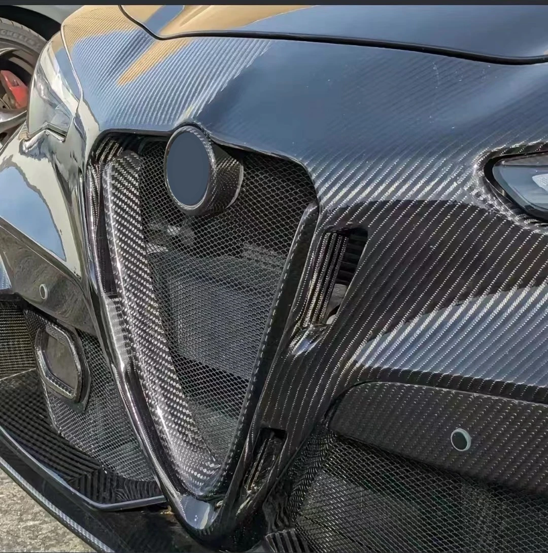 Amortecedor dianteiro de carbono se encaixa para giulia gtam estilo atualização pára-choques peça do carro 2016-2023