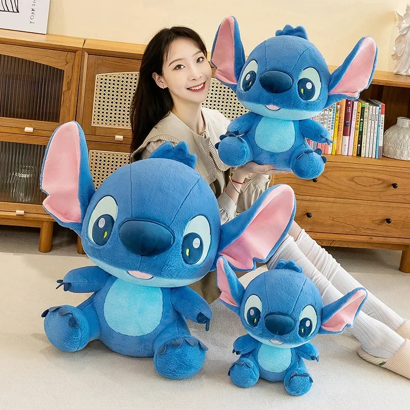 30-80CM Disney Lilo&Stitch Cartoon Plush Toy Doll Cute Anime Soft Stuffed Kawaii Blue Stich Plushie Children's Birthday Gifts