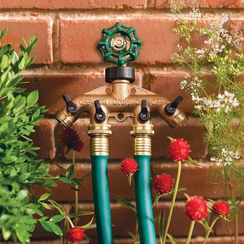 

2Pcs copper 4-way ball valve water splitter, garden watering, agricultural irrigation, family car wash faucet, one-way four-way