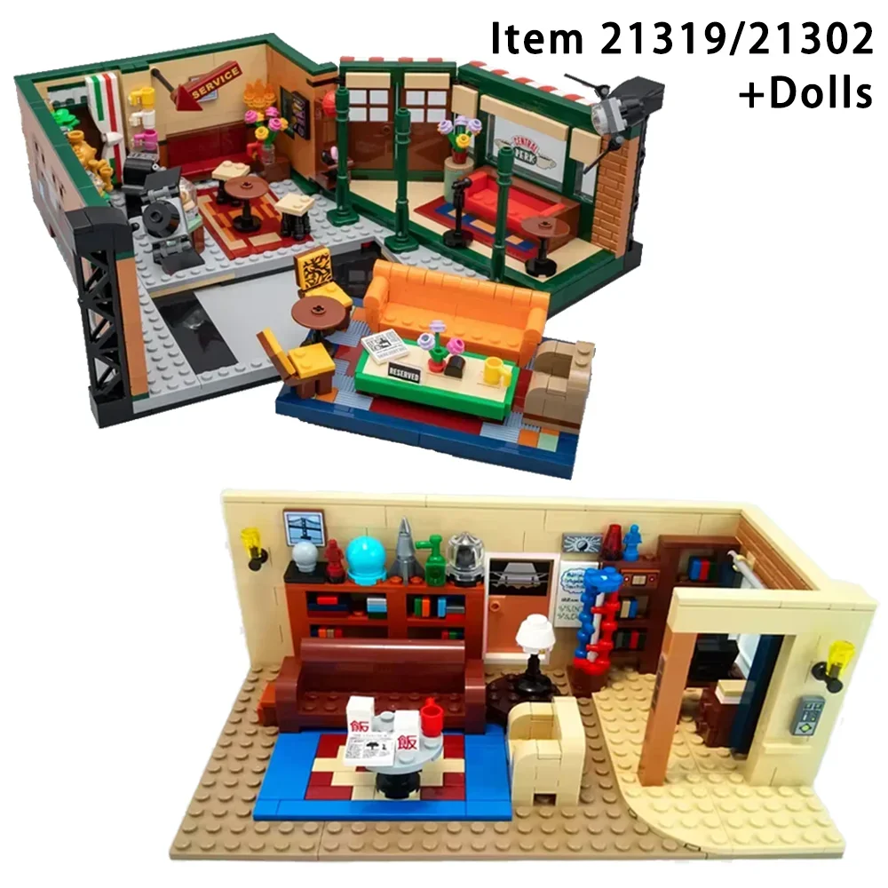 Dramas Cozy Apartment TV Friend Compatible 21319 Building Block Brick The Big Bang Set 21302 Theory and Central Perks Model Gift