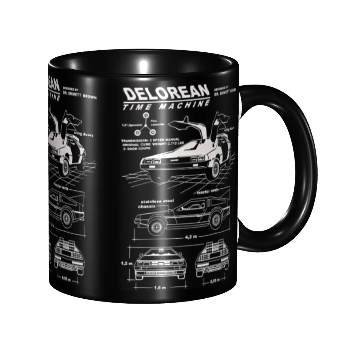 

DIY Back To The Future Delorean Car Ceramic Mug Customized Coffee Cup Creative Gift