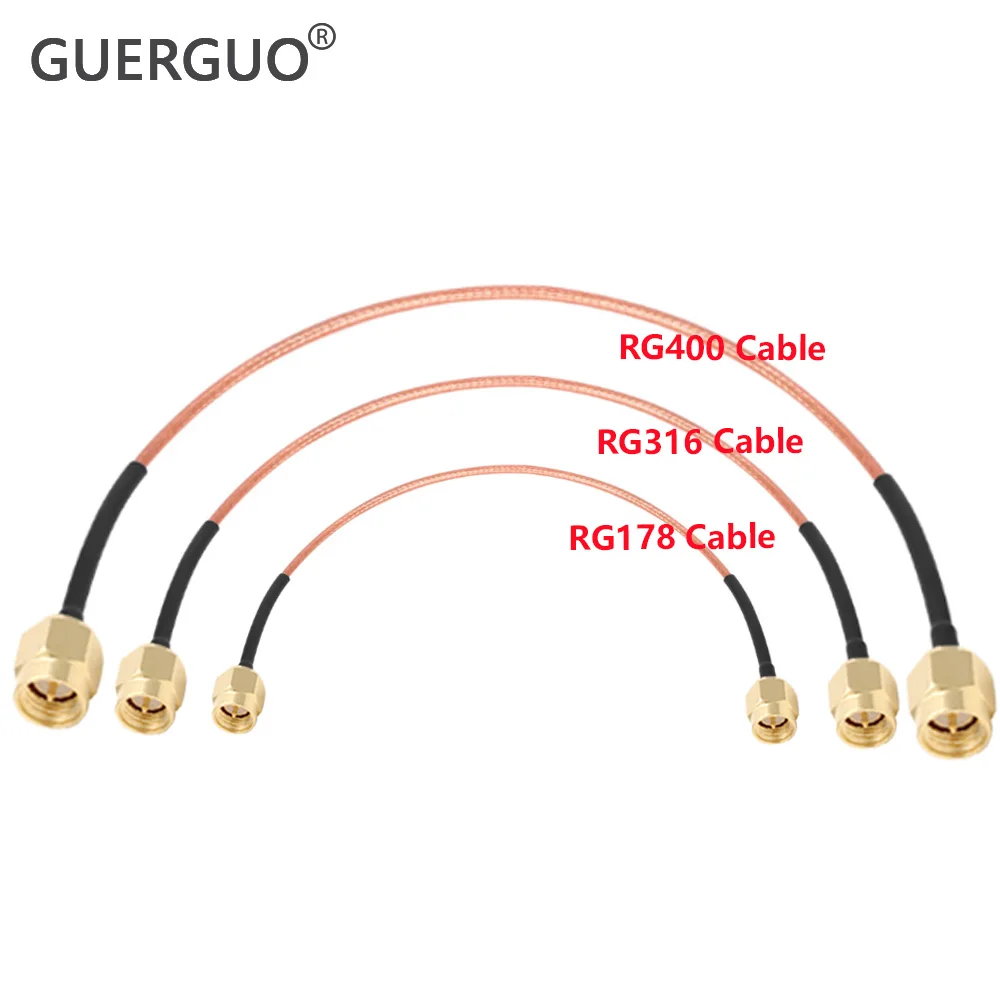 SMA Male to SMA Male Bulkhead Connector Pigtail RF Coaxial Extension Cable RG400 RG402 RG405 RG142 RG174 RG178 RG316 RG58 RG142