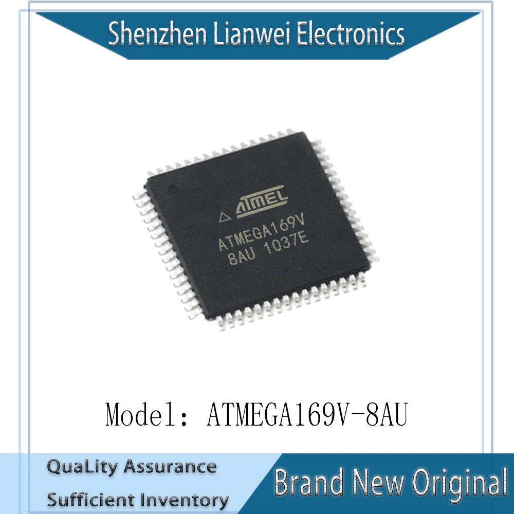 

100% New Original ATMEGA169V ATMEGA169V-8AU ATMEGA169 IC MCU Chipset TQFP-64