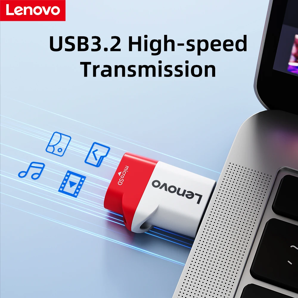 Lenovo C103 USB 3.2 TF Card Reader Micro SD Card Reader Mini Portable Type‑C OTG Adapter for Phone Laptop
