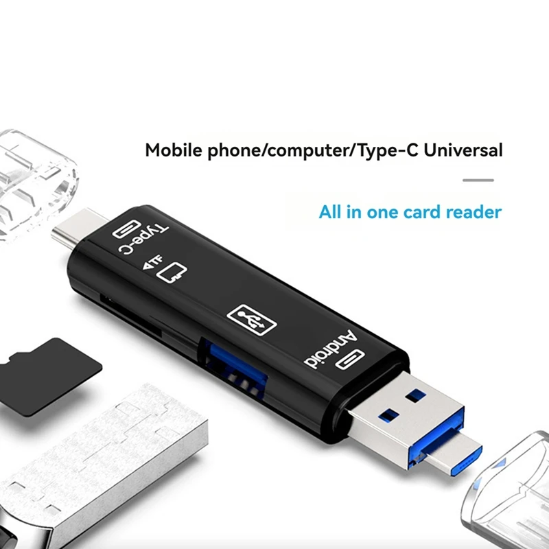 3-In-1 Card Reader With OTG Function Support USB 2.0 /Type C/USB Function Micro-USB Memory Card