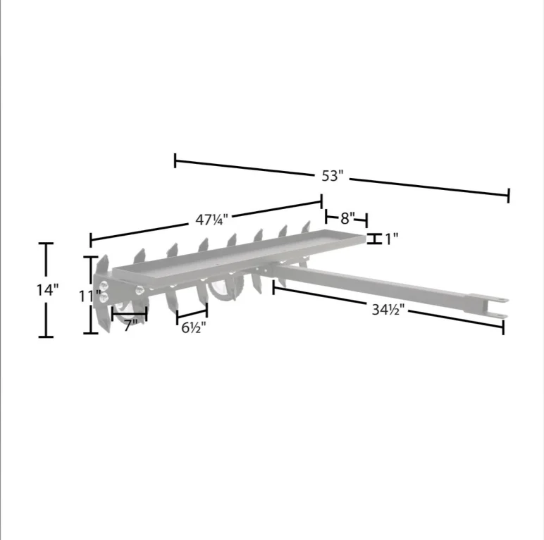 Steel Chisel Plow Implement with 8 Tines, Universal Pin-Style Hitch, 7