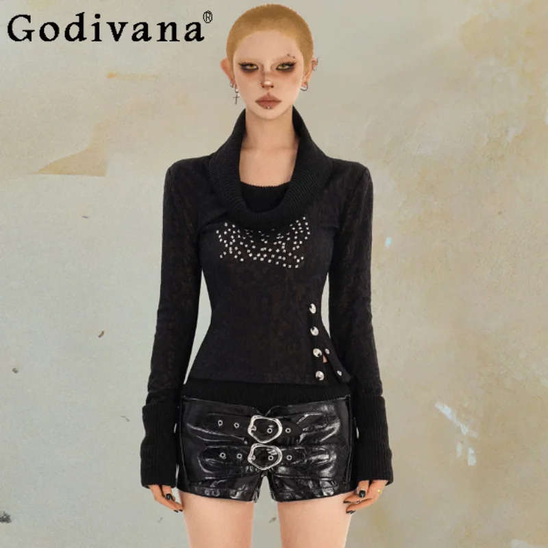 

Personalized Punk Rock Style Sexy Low Waist Leather Shorts Fashion Women Black Belt Design Slim Versatile Vintage Street Shorts