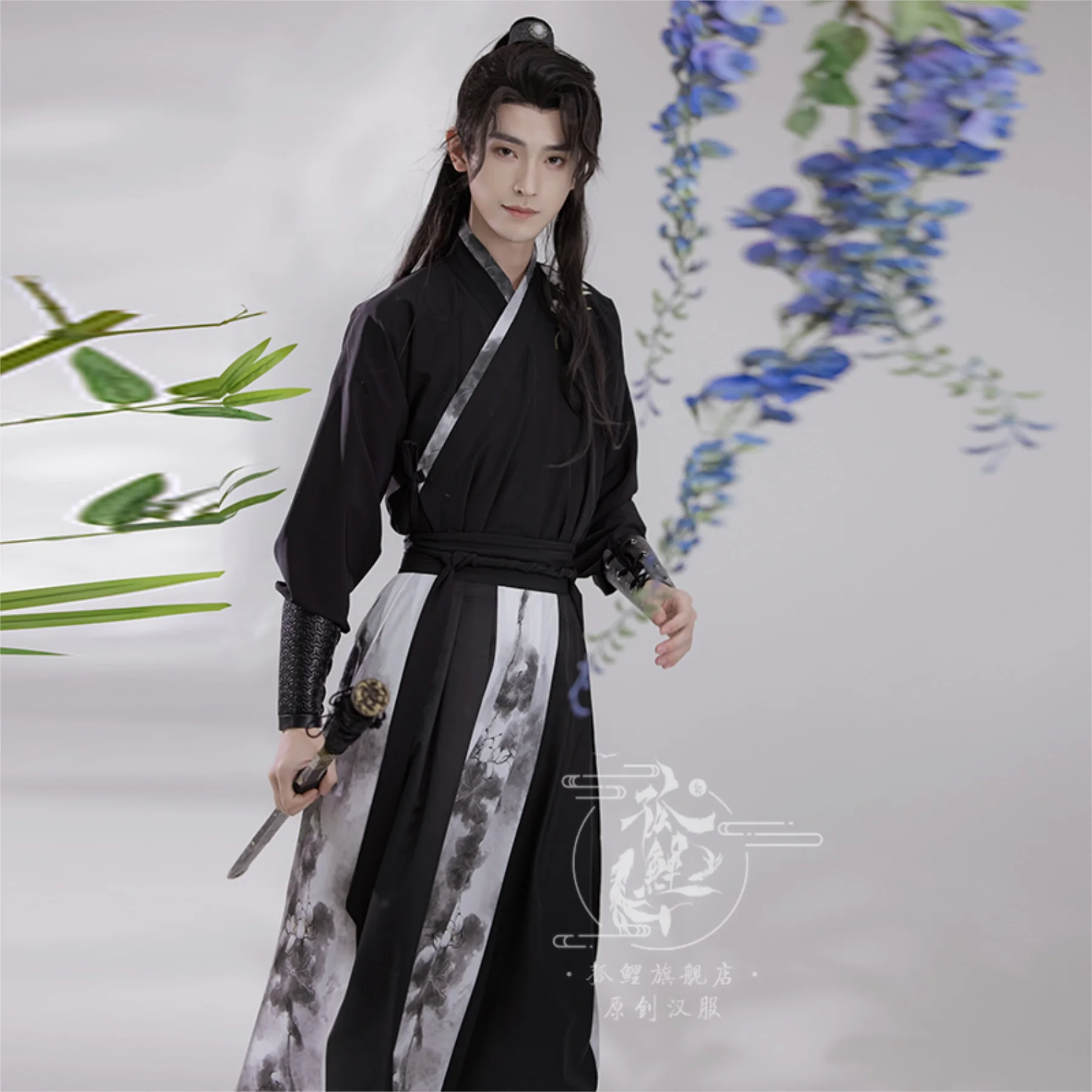 Plus Size 3XL Hanfu Men Ancient Chinese Hanfu Set Male Cosplay Costume Party Hanfu Black Outfit For Men Large Size