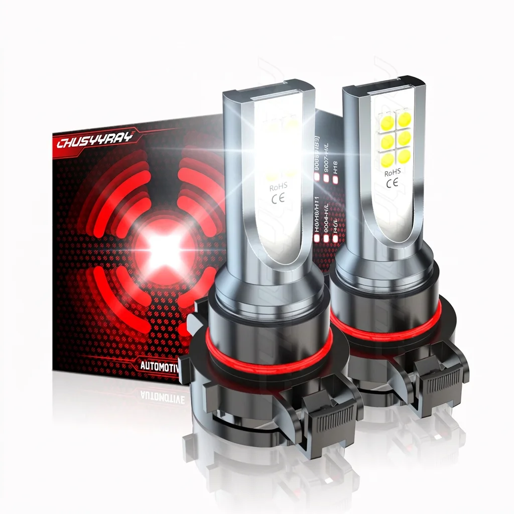 5202 LED Bulbs 6000K Xenon White Super Bright Fog Light DRL Lamps High Power 4500LM 30W