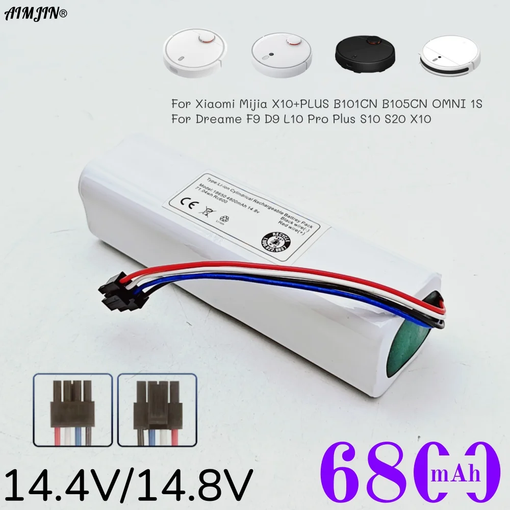 

Для робота-пылесоса Dreame D9 F9 L10 L10 Pro литий-ионный аккумулятор 6800 мАч 4S2P 14,4/14,8 В