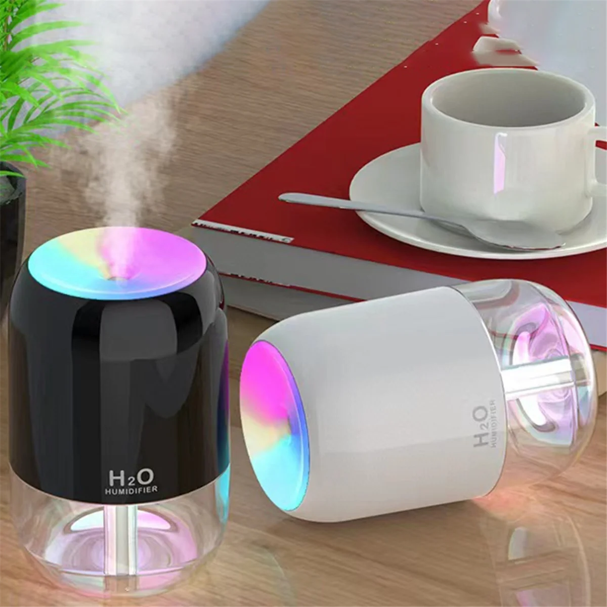 USB Air Humidifier Atmosphere Light Fragrance Intelligent Spray Colorful Aromatherapy Diffuser Humidifier for Car Home-B-LITE
