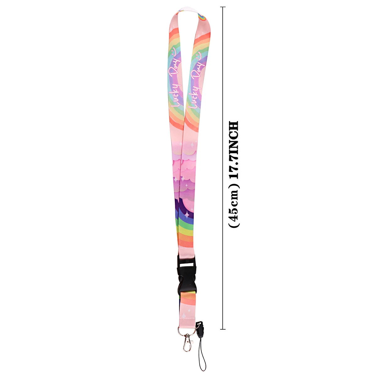 Cute Rainbow Lanyard para chave, alça de pescoço, titular do cartão, crachá chaveiro, corda pendurar, chaveiros Acessórios para mulheres