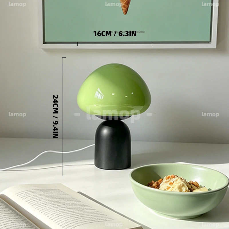 Glass Subtle‑Aura Rounded‑Arched Fruit‑Shade Bell‑Can Base Table Lamp Boho‑Laid‑Back Casual 3 Tone Gentle Glow Living Side Shelf