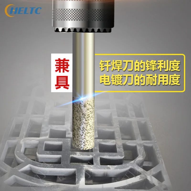 1PC Sintering welding Sintered Stone Router Bit Nose Flat Engraving Cutter End Mill CNC Carving Tools Knife For Granite Marble