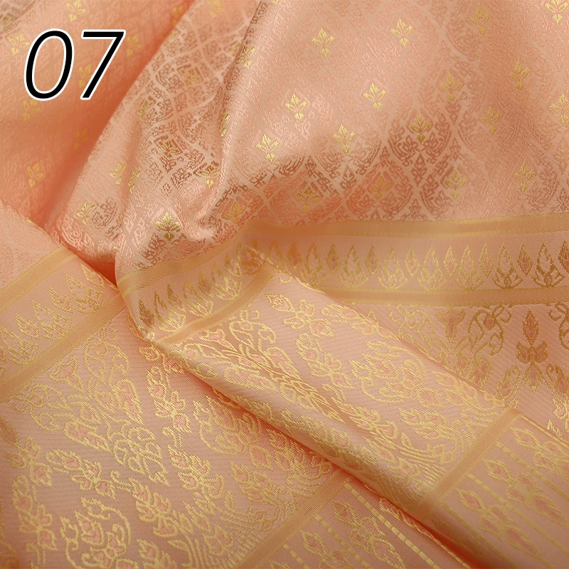 100x100cm Ethnic Style Jacquard Brocade Fabric For Diy Sewing Thai Traditional Costume Dai Tube Dress Background Designer Fabric